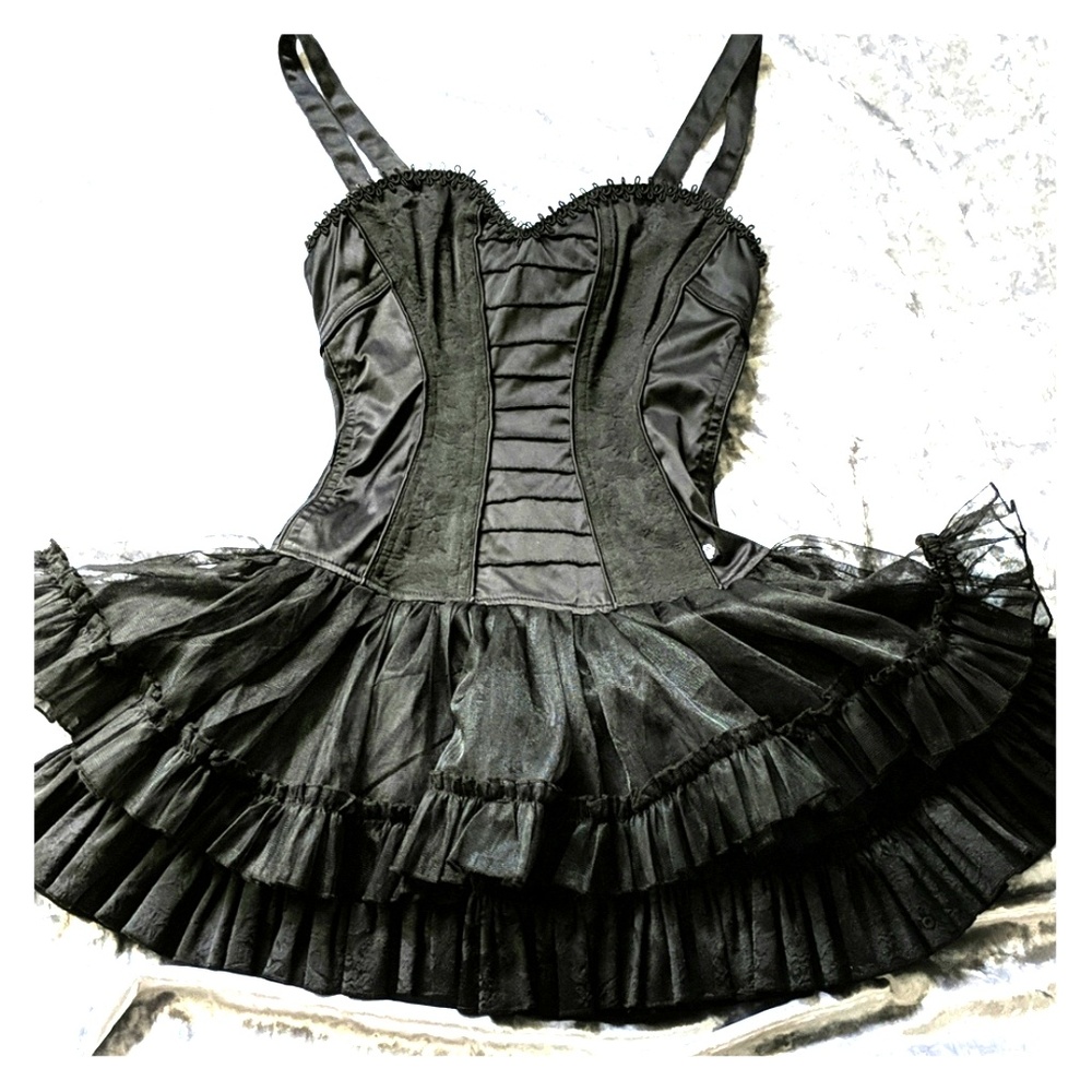 XS sexy corset push-up bust Goth Club Mini dress